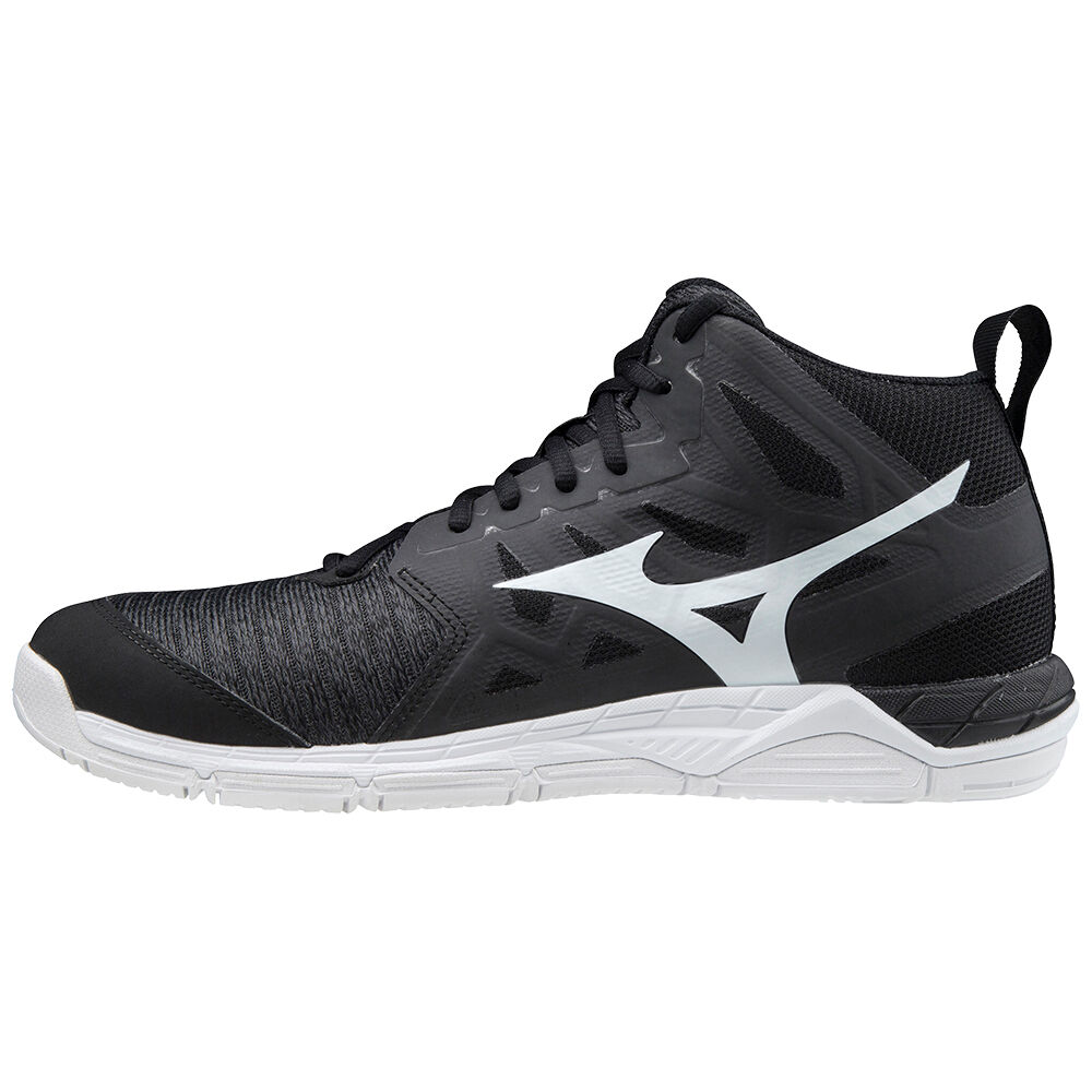 Tenis Para Voleibol Mizuno Wave Supersonic 2 Mid Para Hombre Negros/Blancos/Grises 1635428-ZU